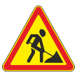 Дорожный знак 1.25 «Дорожные работы» (временный) (металл 0,8 мм, I типоразмер: сторона 700 мм, С/О пленка: тип А коммерческая)